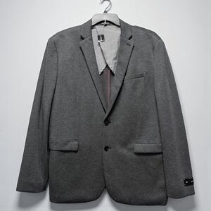 Express Men's Gray Blazer 44R Slim Fit 2 Button Notch Neck Career Office NWT